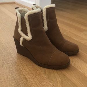 Scoop Brown and Faux Shearling Booties